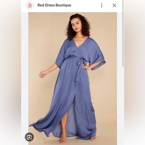 Can’t Look Away Dusty Blue Maxi Dress Size Small